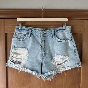 Abercrombie & Fitch Annie High Rise Denim Jean Shorts Distressed Women’s 10/30​